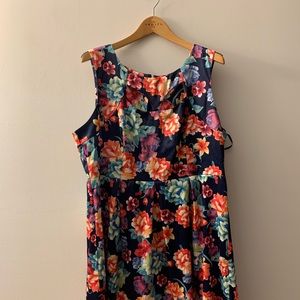 Vibrant navy floral dress
